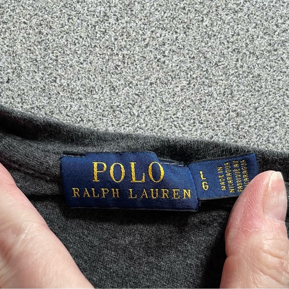Polo Ralph Lauren Grey ac-Neck T-Shirt Size Large - Picture 5 of 10
